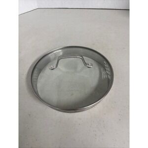 Calphalon 8.5 Inch Tempered Glass Lid with Straining Holes and Stainless Rim